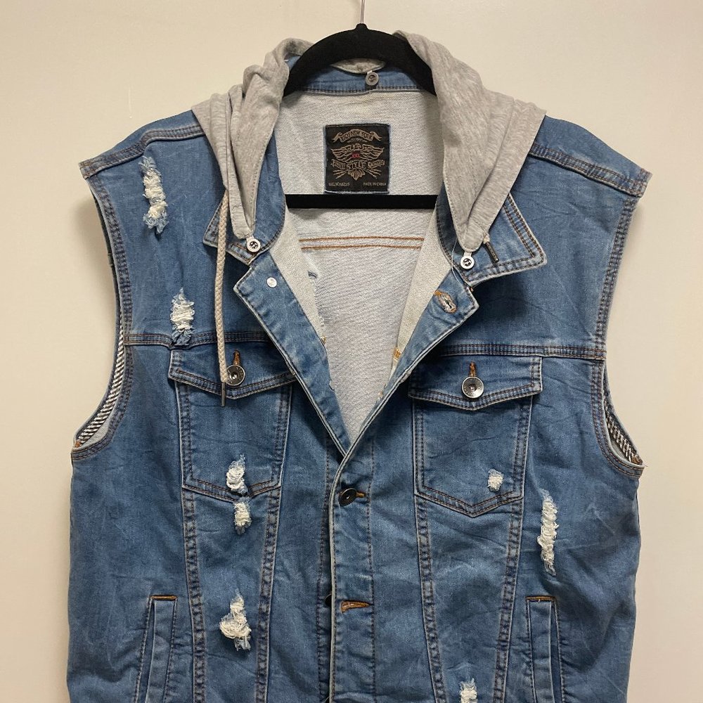 XIOS Hooded Denim Vest